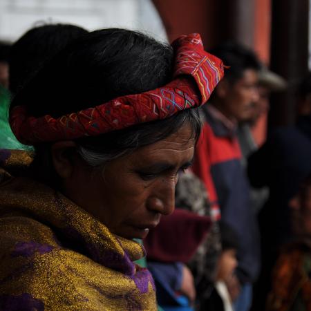 Portrait taken at the market in Chichicastenango, Quiché, Guatemala. November 2009